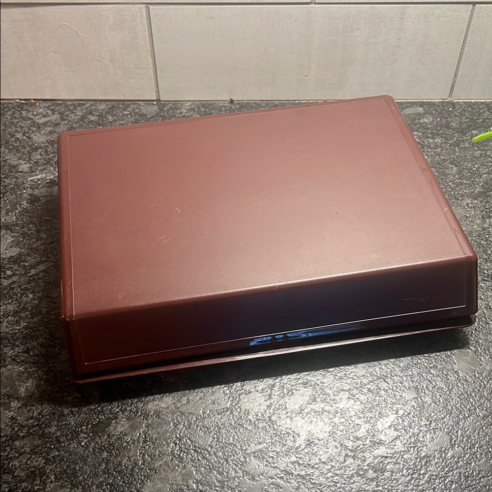 Tupperware Personal Valet. Brown Box. 12x9.5 removable tray